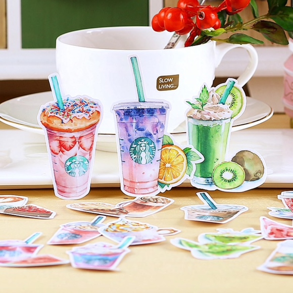 Starbucks Other - 15 Watercolor Starbucks Stickers
